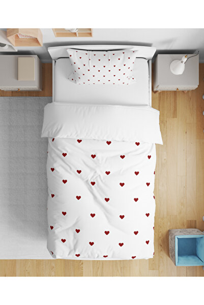 Home Heart Patterned 3D Digital Printed Single Girl's Duvet Cover Set Without Sheets