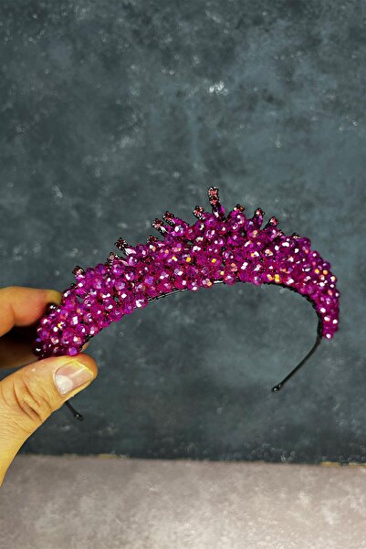 Fiyonks Atölye تاج العروس المخملي الفاخر، حناء فاخرة، تاج الزفاف