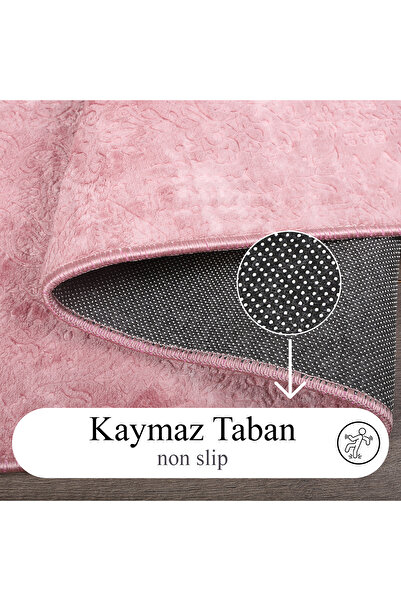 Bonny Home Nova Pembe Mutfak Halısı Kaymaz Taban Makinede Yıkanabilir Yumuşak Kesme Yolluk