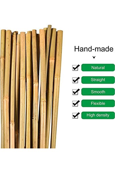 genric FFD Natural Bamboo Stick Tall Garden Plant Stakes Bamboo Poles Stakes Bamboo Rod Support 100cm 10 pc