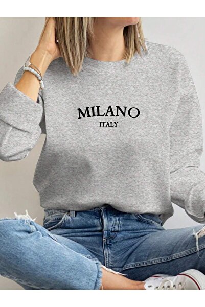 EYAX MODA KADIN BASKILI SWEATSHIRT