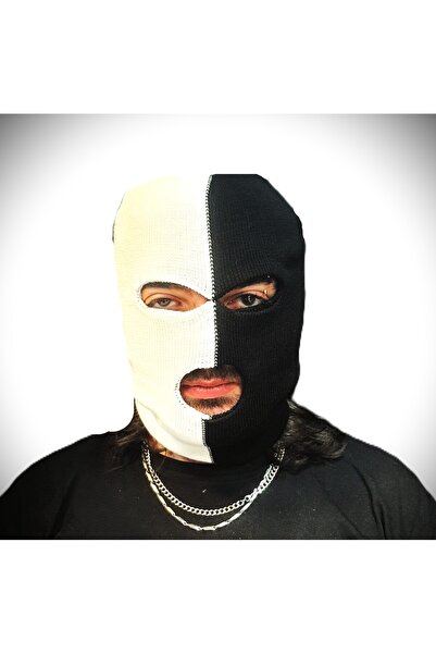 DÜKKAN DESİGN SİYAH BEYAZ TARAFTAR KAR MASKESİ