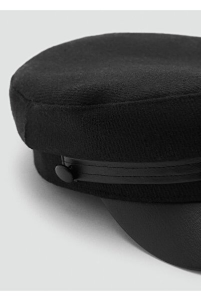 MANGO Woman Yün karışımlı baker şapka