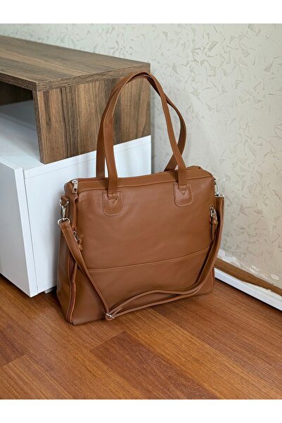 Bagnest Μεγάλη casual γυναικεία τσάντα ώμου με τσέπες με φερμουάρ στα πλαϊνά