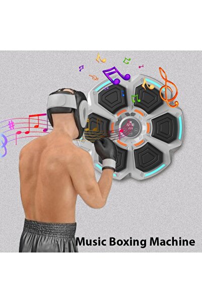 Flippy Wall-Mounted Punch Target - Grey, Bluetooth Speaker, LED, 41.5x6.5x42 cm, Gloves Included