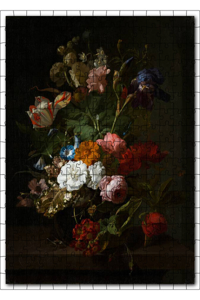 Cakapuzzle Cakasepetim Colorful Flowers Black Background 255 Piece Puzzle Jig...