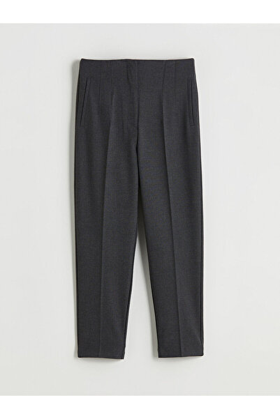 LC Waikiki Gray High Waist Cigarette Women's Pleated Pants