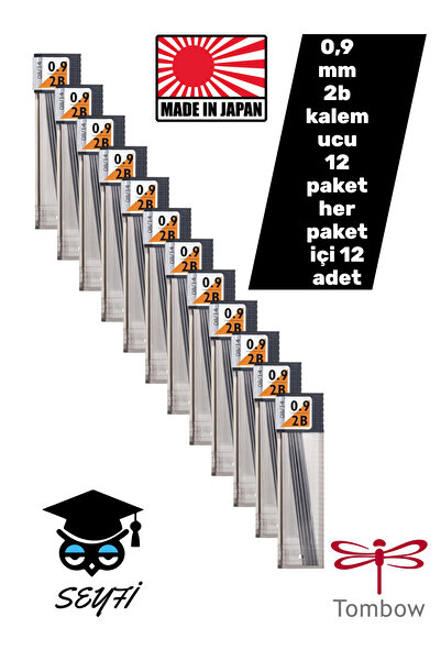 SEYFİKİRTASİYE 0,9 mm 2B kalem ucu 12 paket her paket içi 12 adet