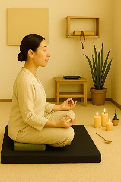 NareSpor Σετ μαξιλαριών διαλογισμού με στάμπα Lotus 60x60 εκ. Μαξιλάρια διαλο...