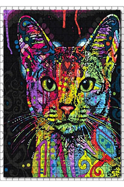 Cakapuzzle Cakasepetim Dance of Colors Cat Face 500 Piece Puzzle Jigsaw Puzzl...