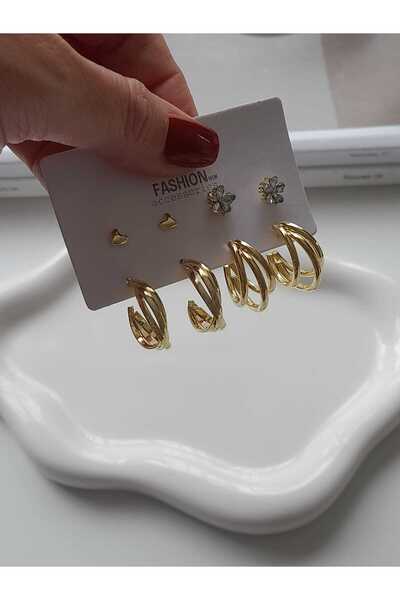 Bubbleatelier Basic Gold Multiple Earring Set