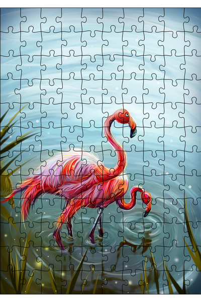 Cakapuzzle Cakasepetim a Pair of Flamingos in the Lake 120 Piece Puzzle Jigsa...