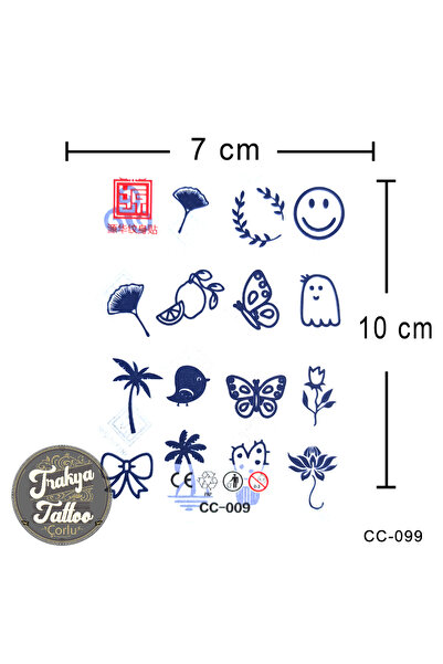 Trakya Tattoo 1 Ay Kalıcı Dövme Minimal Geçici Dövme CC-099
