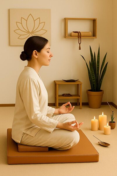 NareSpor Σετ μαξιλαριών διαλογισμού με στάμπα Lotus 60x60 εκ. Μαξιλάρια διαλο...