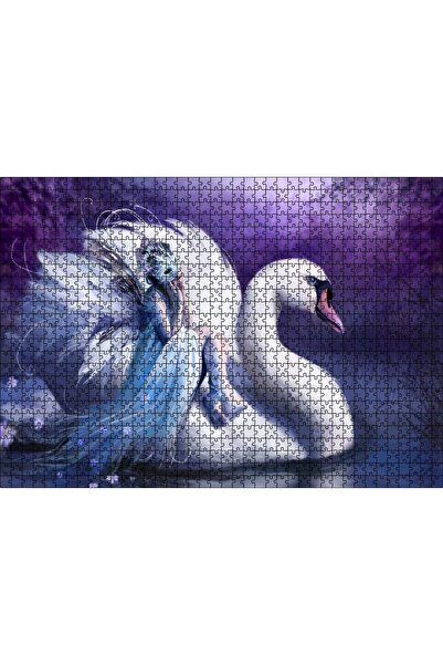 Cakapuzzle Cakasepetim Beyaz Dev Kuğu ve Sırtındaki Maskeli Kadın 1000 Parça ...