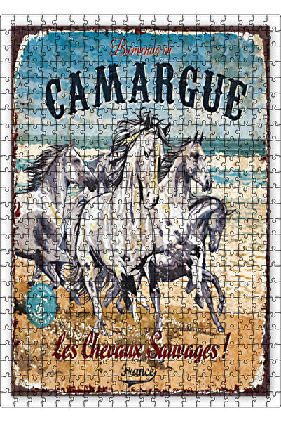 Cakapuzzle Cakasepetim Wild Horses Running on a Cracked Ground 500 Piece Puzz...