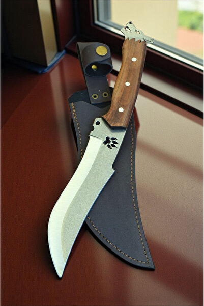 MERTCAN KNİFE 34 cm kurt başlı outdoor av ve kamp bıçağı mutfak bıçağı çakı k...