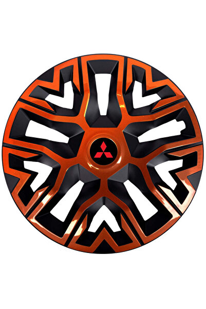 OEM Set de 4 capace de jantă de 14 inch, culoare cupru-negru, compatibile cu Mitsubishi