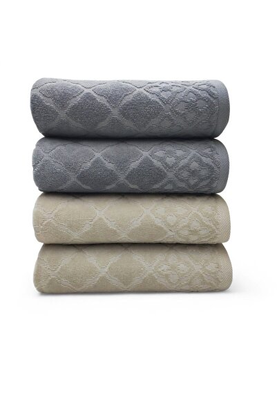 Özdilek Tile Towel 4 Pieces - Beige Gray