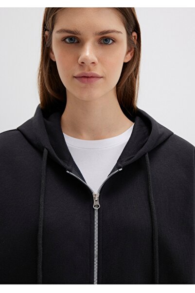 Mavi Hooded Zip-Up Oversized Sweatshirt