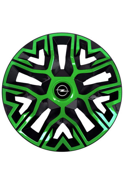 OEM Set de 4 capace pentru roți 14 inch, Best Verde-Negru, Compatibile cu Opel