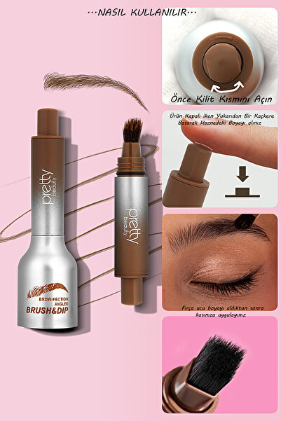 Pretty Beauty Kaş Boyası Fırçalı & Özel Fırçası Ile Kolay Uygulama Açık Kahve