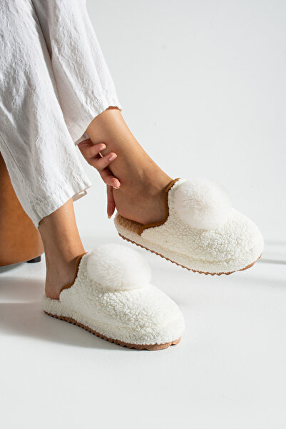 STOCON Γυναικείες παντόφλες με πομπόν για το σπίτι που δεν κάνουν θόρυβο Χειμερινές παντόφλες με χοντρή σόλα STC1162