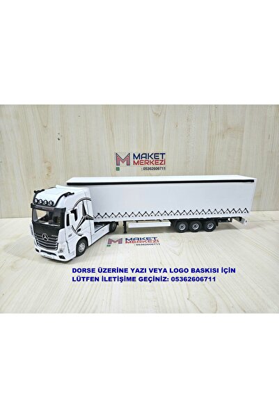 Maket Yarım metre uzunlukta 1/36 MERCEDES ACTROS TENTELİ TIR MAKETİ (isim yaz...