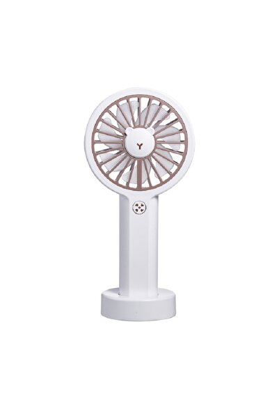 ZTE Portable USB Rechargeable Fan for Outdoor Use with Colorful Lights (White)