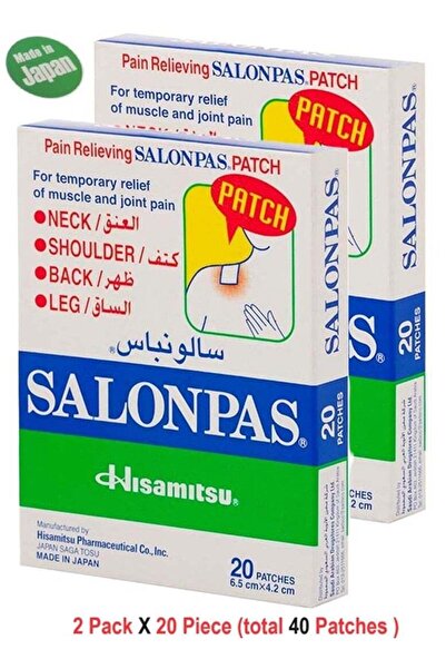 Salonpas Medical Pain Relief Patch - Pack of 40 Patches (2 packs of 20 patches)