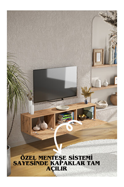 BAGAX 150 Cm Tv Ünitesi , Tv Sehpası , Dolaplı Tv Ünitesi Konsol, ( FULL ÇAM )