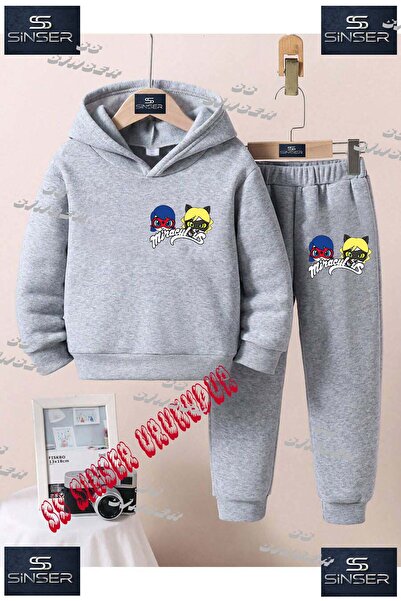 SS SİNSER Παιδικό Unisex Σετ Φόρμας με Κουκούλα και Στάμπα  "UGUR BCK AND BLA...