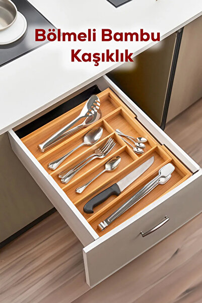 Home Ρυθμιζόμενη θήκη για κουτάλια από μπαμπού Orvani με ρυθμιζόμενα 5 και 7 διαμερίσματα