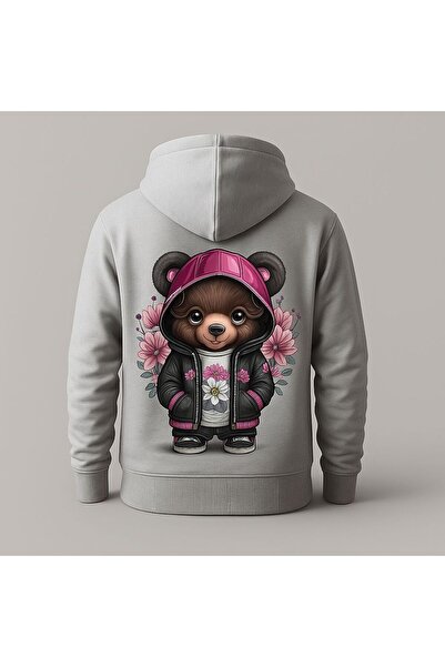 MELOOX Φούτερ με κουκούλα με στάμπα χαριτωμένο αρκουδάκι – Unisex Casual Fashion