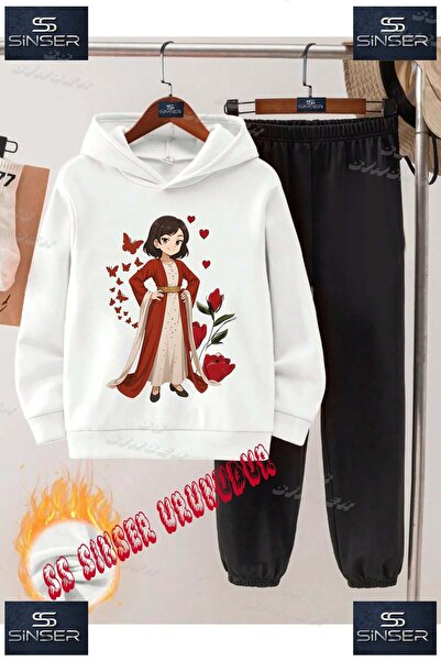 SS SİNSER Детски унисекс комплект спортен екип с качулка и принт „JYN ANIME Y...