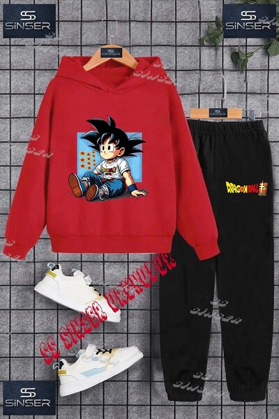 SS SİNSER Παιδικό Unisex Σετ Φόρμας με Κουκούλα και Στάμπα  "GOKU SITTING BLU...