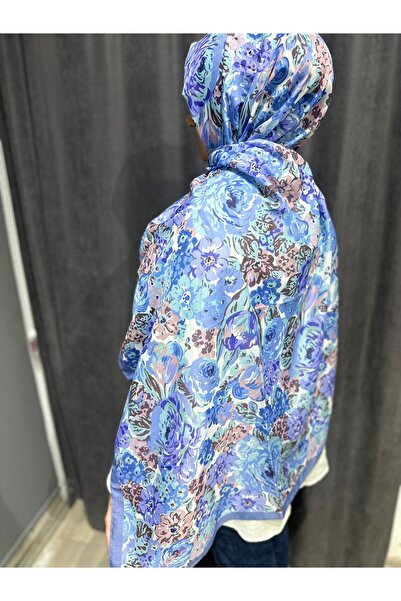 ELZE MODA Rose Patterned Cotton Voile Shawl