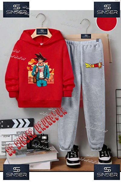 SS SİNSER Παιδικό Unisex Σετ Φόρμας με Στάμπα "GOKU BACKPACK" και Κουκούλα
