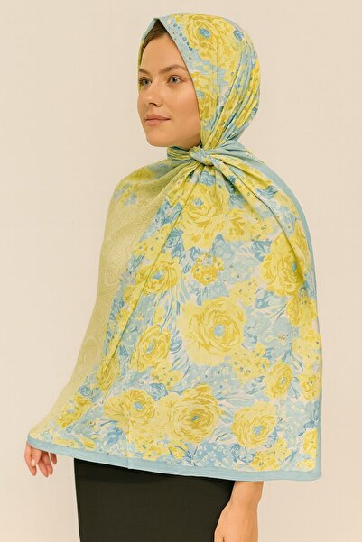 ELZE MODA Rose Patterned Cotton Voile Shawl