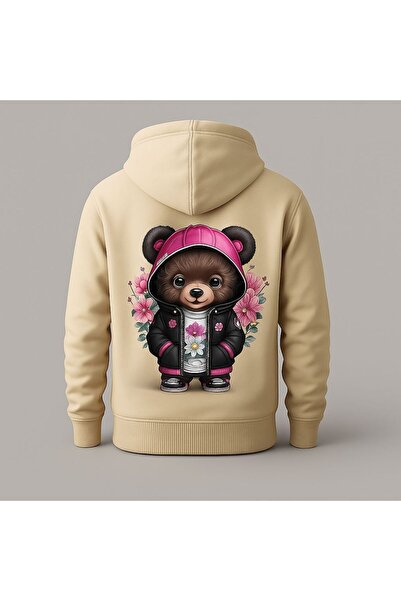 MELOOX Φούτερ με κουκούλα με στάμπα χαριτωμένο αρκουδάκι – Unisex Casual Fashion