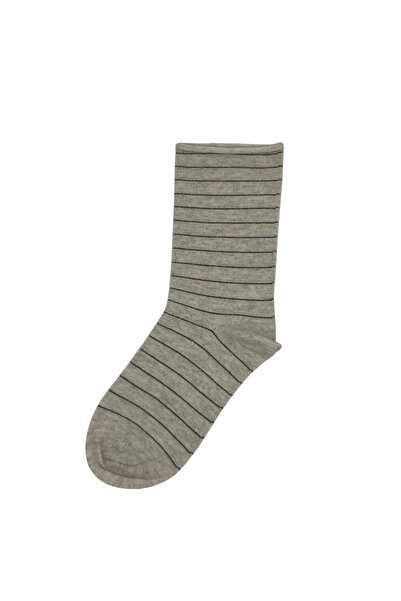 FENRA STUDIO جوارب نسائية مخططة رمادية اللون بدون خياطة صحية بدون مطاط