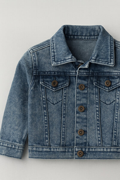 LITTLE&CO Erkek Çocuk Kot Ceket – Düğmeli Cepli, Rahat ve Şık Günlük Kombin İçin Denim Mont 3-17 yaş