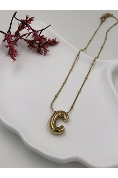 fmaccesories Steel (C) Letter Balloon Necklace Antiallergic Letter Necklace C...