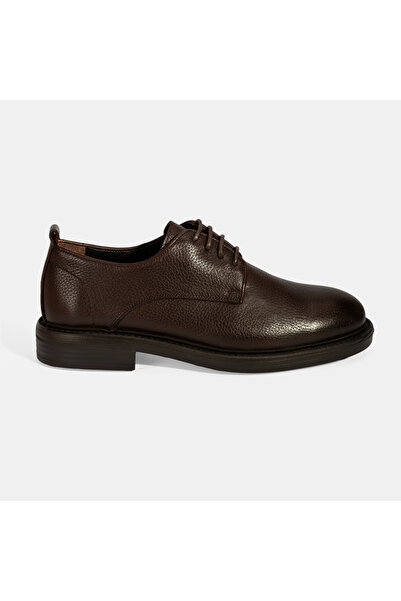Desa Men's Brown Lace-Up Casual Leather Shoes