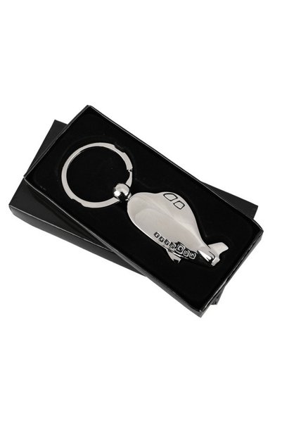 Havaci Market 747 Special Design 3D Silver Airplane Metal Keychain