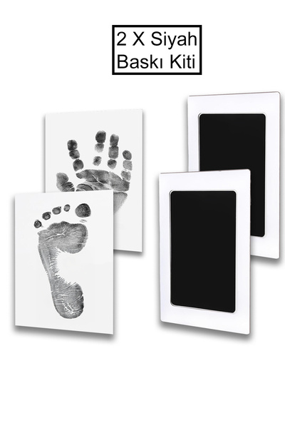 Moky Design Siyah Non-Toksik Mürekkepli Bebek El Ayak İzi Baskı Kiti, Bebek Cildine Temas Etmez, Bebek Hediyelik