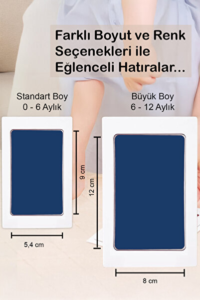 Moky Design Mavi Non-Toksik Temassız Mürekkep, Erkek Bebek El Ayak Güvenli Baskı Kiti, Yeni Doğan Hediyesi