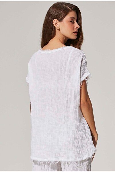 White By Nature Double Face Muslin Casual Blouse Wbn