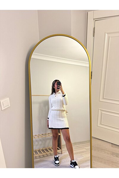 MasalBoutiquee KADIN EKRU TRİKO KAZAK ETEK TAKIM