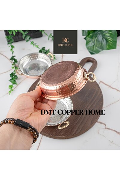 DMT COPPER HOME Copper Breakfast Plate Pan Model Mini Set of 3 Red